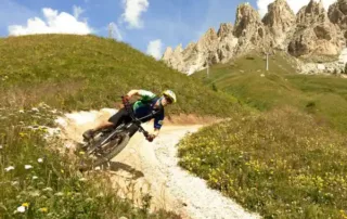 great downhill on trail la giara - dantercepies - dolomites