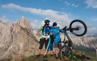 biking on seceda - vakl gardena - dolomites